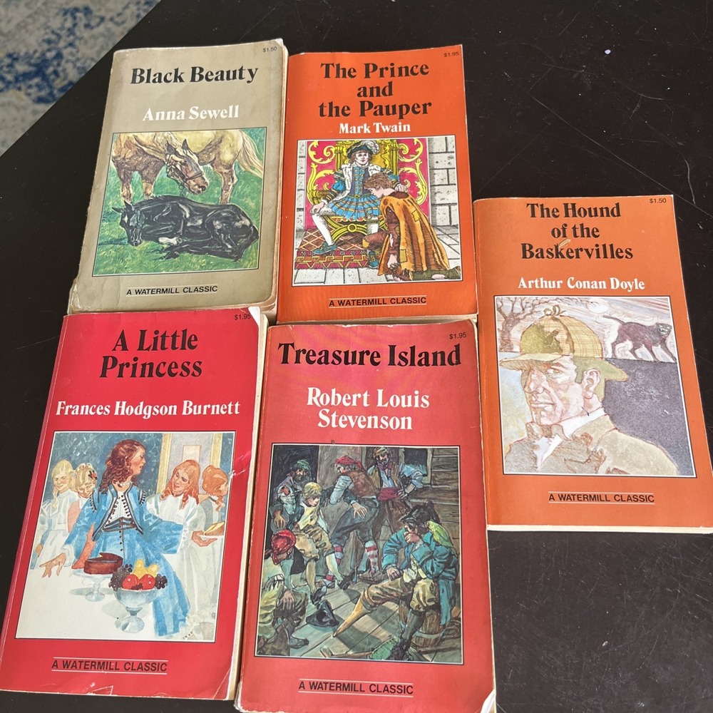 Lot Of 5 of Watermill Press Classics Holmes/Verne/HG Wells/Book Fair 1980s